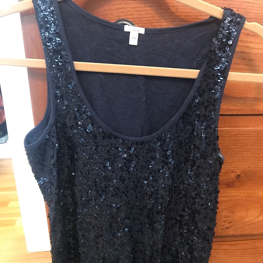 J Crew Navy Sequined Tank Top